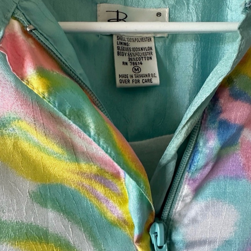Vintage Pastel Psychedelic Windbreaker 90s Y2K Swirl Jacket Medium unisex Bocoo - Picture 15 of 15
